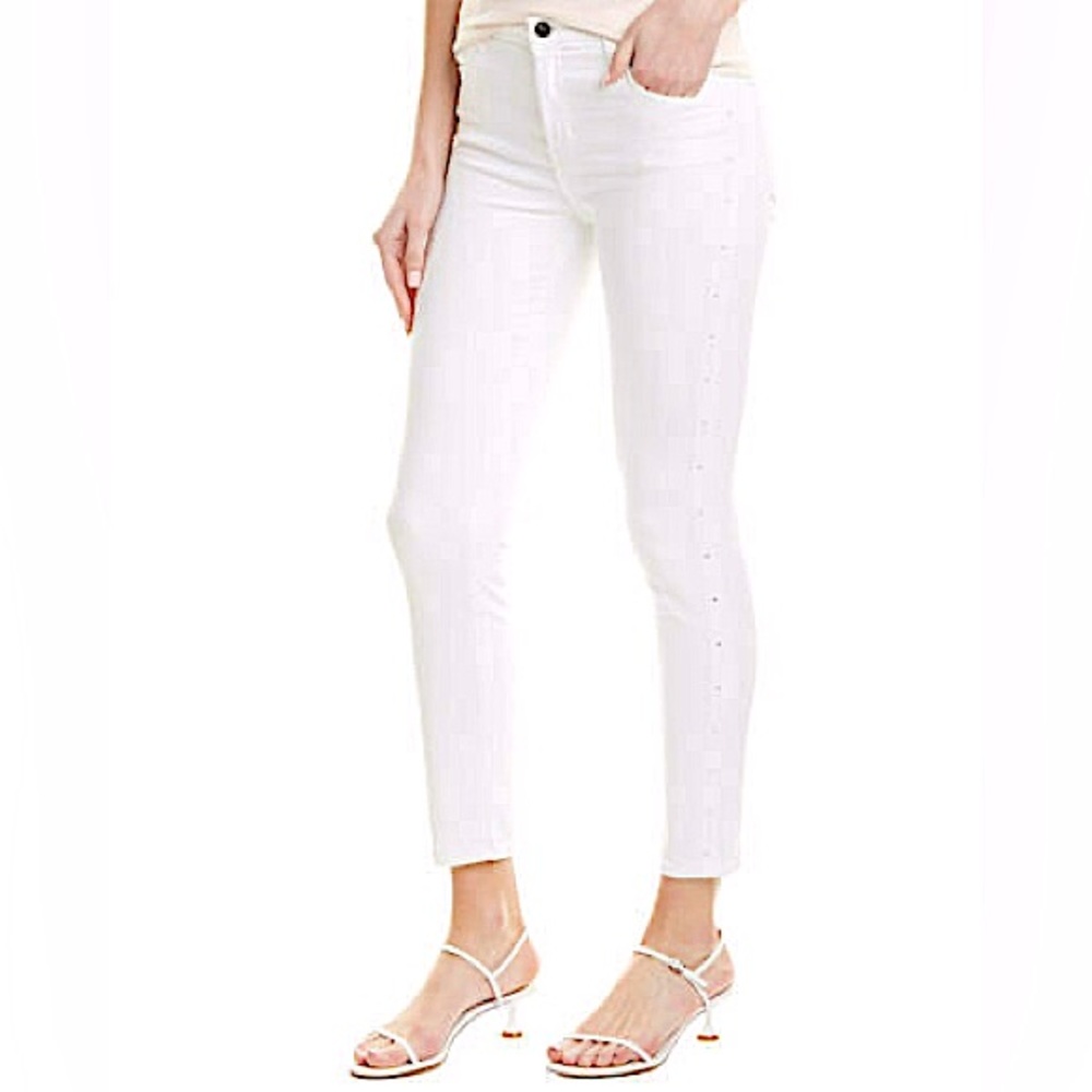 J Brand Alana High Rise Stretch Skinny Ankle Crop White Jeans Blanc Denim 27